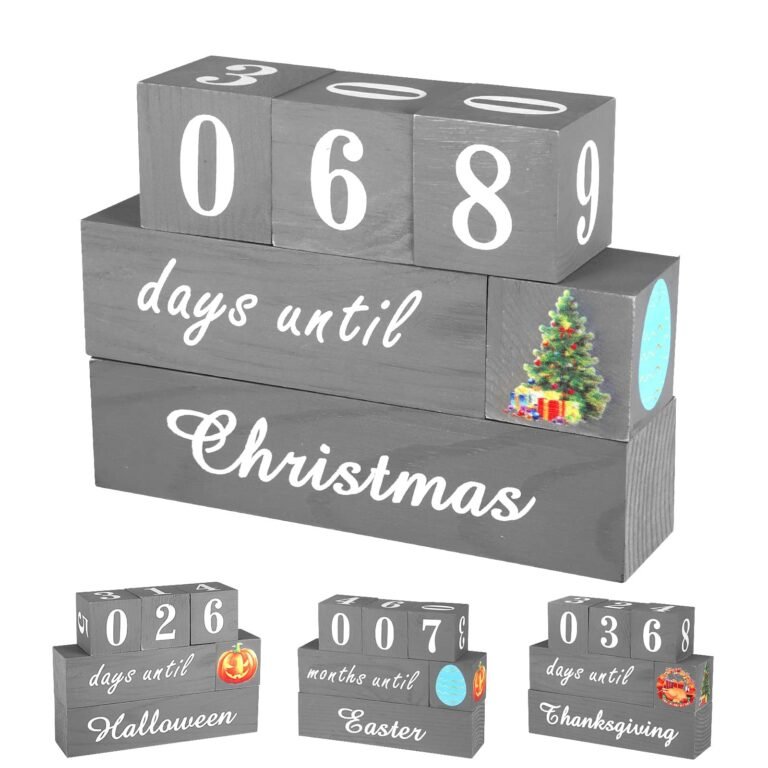 Wooden block countdown calendar for Christmas, Halloween, Easter, and Thanksgiving