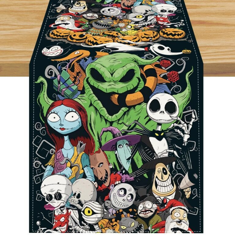 Table runner featuring characters from The Nightmare Before Christmas